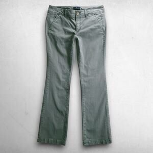 American Eagle Outfitters Kick Boot Chino Pants Stretch Women 8 Olive